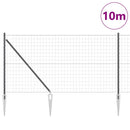 Euro Hegn med Spidser 10 x 1,2 m PVC-belagt stål Grå Mesh