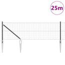 Euro Hegn med Spidser 25 x 0,4 m PVC-belagt stål Grå Mesh