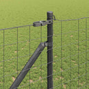 Euro Hegn med Spidser 25 x 1,2 m PVC-belagt stål Grå Mesh