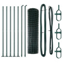 Eurohegn med betonbund 10 x 1 m PVC-belagt stål Grøn Mesh