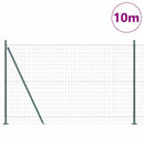 Eurohegn med betonbund 10 x 1,4 m PVC-belagt stål Grøn Mesh