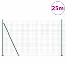 Eurohegn med betonbund 25 x 1,2 m PVC-belagt stål Grøn Mesh