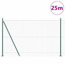 Eurohegn med betonbund 25 x 1,2 m PVC-belagt stål Grøn Mesh