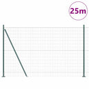 Eurohegn med betonbund 25 x 1,2 m PVC-belagt stål Grøn Mesh