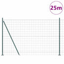 Eurohegn med betonbund 25 x 1,2 m PVC-belagt stål Grøn Mesh