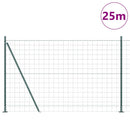 Eurohegn med betonbund 25 x 1,2 m PVC-belagt stål Grøn Mesh
