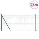 Eurohegn med betonbund 25 x 1,0 m PVC-belagt stål Grøn Mesh