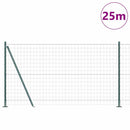 Eurohegn med betonbund 25 x 1,2 m PVC-belagt stål Grøn Mesh