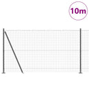 Eurohegn med betonbund 10 x 1,2 m PVC-belagt stål Grå Mesh