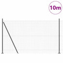 Eurohegn med betonbund 10 x 1,6 m PVC-belagt stål Grå Mesh