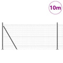 Eurohegn med betonbund 10 x 0,8 m PVC-belagt stål Grå Mesh