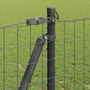Eurohegn med betonbund 10 x 1,2 m PVC-belagt stål Grå Mesh
