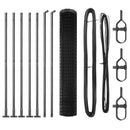Eurohegn med betonbund 10 x 1,5 m PVC-belagt stål Grå Mesh