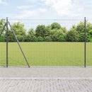 Eurohegn med betonbund 10 x 1,4 m PVC-belagt stål Grå Mesh