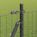 Eurohegn med betonbund 10 x 1,5 m PVC-belagt stål Grå Mesh
