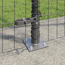 Eurohegn med betonbund 10 x 1,6 m PVC-belagt stål Grå Mesh