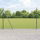 Eurohegn med betonbund 10 x 1,5 m PVC-belagt stål Grå Mesh