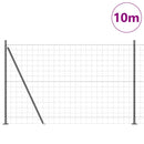 Eurohegn med betonfundament 10 x 1,5 m PVC-belagt stål Grå Mesh