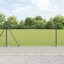 Eurohegn med betonbund 25 x 0,8 m PVC-belagt stål Grå Mesh