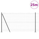 Eurohegn med betonbund 25 x 1,2 m PVC-belagt stål Grå Mesh