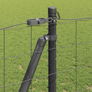 Eurohegn med betonbund 25 x 1,2 m PVC-belagt stål Grå Mesh