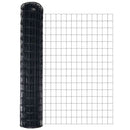 Eurohegn med betonbund 25 x 1 m PVC-belagt stål Grå Mesh