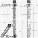 Udendørs Euro-hegn med betonfundament 10 x 1,4 m Sølv Mesh