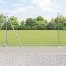 Udendørs Euro-hegn med betonfundament 10 x 1,5 m Sølv Mesh