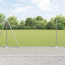 Udendørs Euro-hegn med betonfundament 25 x 1,2 m Sølv Mesh