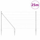 Svejset trådhegn med spidser 25 x 1,2 m Galvaniseret stål Sølv