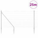 Svejset trådhegn med spidser 25 x 1,2 m Galvaniseret stål Sølv