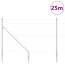 Svejset trådhegn med spidser 25 x 1,5 m Galvaniseret stål Sølv