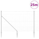 Svejset trådhegn med spidser 25 x 1,5 m Galvaniseret stål Sølv