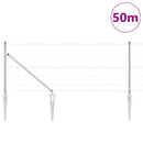 Svejset trådhegn med spidser 50 x 0,8 m Galvaniseret stål Sølv