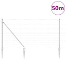 Svejset trådhegn med spidser 50 x 1,2 m Galvaniseret stål Sølv