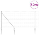 Svejset trådhegn med spidser 50 x 1,2 m Galvaniseret stål Sølv