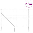 Svejset trådhegn med spidser 50 x 1,5 m Galvaniseret stål Sølv