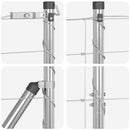 Svejset trådhegn med spidser 50 x 1,6 m Galvaniseret stål Sølv