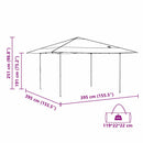 Canopy Tent Orange 395 x 395 x 251 cm Stof