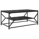 Sofabord Sort eg 90 x 50 x 40 cm Ingeniørtræ og stål