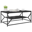 Sofabord Sort eg 90 x 50 x 40 cm Ingeniørtræ og stål