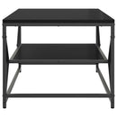 Sofabord Sort eg 90 x 50 x 40 cm Ingeniørtræ og stål