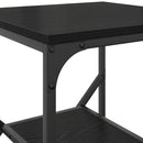 Sidebord Sort eg 41 x 40 x 60 cm Ingeniørtræ og stål