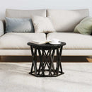 Sidebord 2 pcs Sort eg Ingeniørtræ og stål