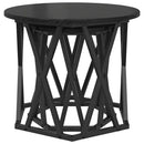 Sidebord 2 pcs Sort eg Ingeniørtræ og stål