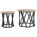 Sidebord 2 pcs Sonoma eg Ingeniørtræ og stål