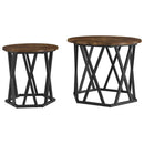 Sidebord 2 pcs Røget eg Ingeniørtræ og stål