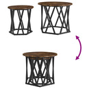 Sidebord 2 pcs Røget eg Ingeniørtræ og stål