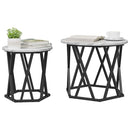 Sidebord 2 pcs Grå Sonoma Ingeniørtræ og stål