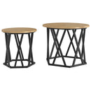 Sidebord 2 pcs Artisan Egetræ Ingeniørtræ og stål